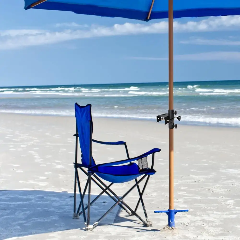 Patio Umbrella Clamp Adjustable Metal Umbrella Stand Portable Heavy Duty Parasol Base For Outdoor Patio Deck Beach Garden Yard