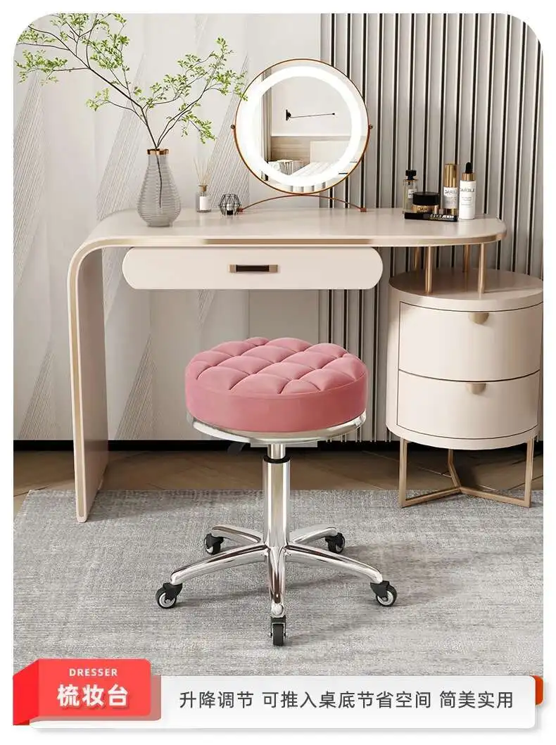 Barber Nail Salon Chair Swivel Wheels Rotating Salon Hair Stylist Barbershop Equipment Furniture Professional Rolling Silla