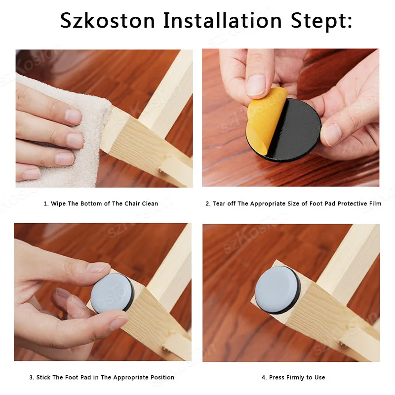 20PCS Furniture Slider Pads Table Chair Leg Sliding Block Anti Scratch Easy Move Heavy Furniture Leg Mat Thickened Moving Pads