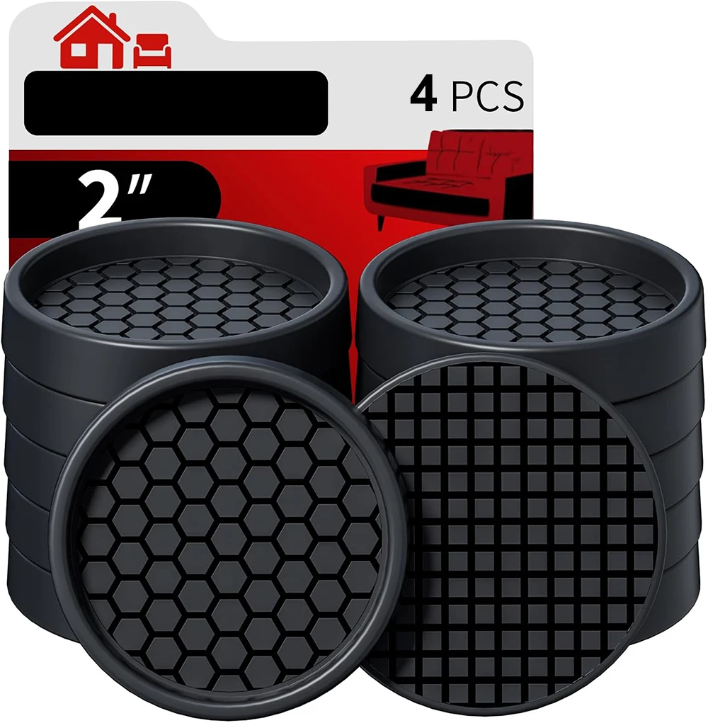 4PCS Chair Leg Floor Protector Covers 2" Rubber Furniture Pads Furniture Pads Protectors For Hardwood Floors Prevent Sliding