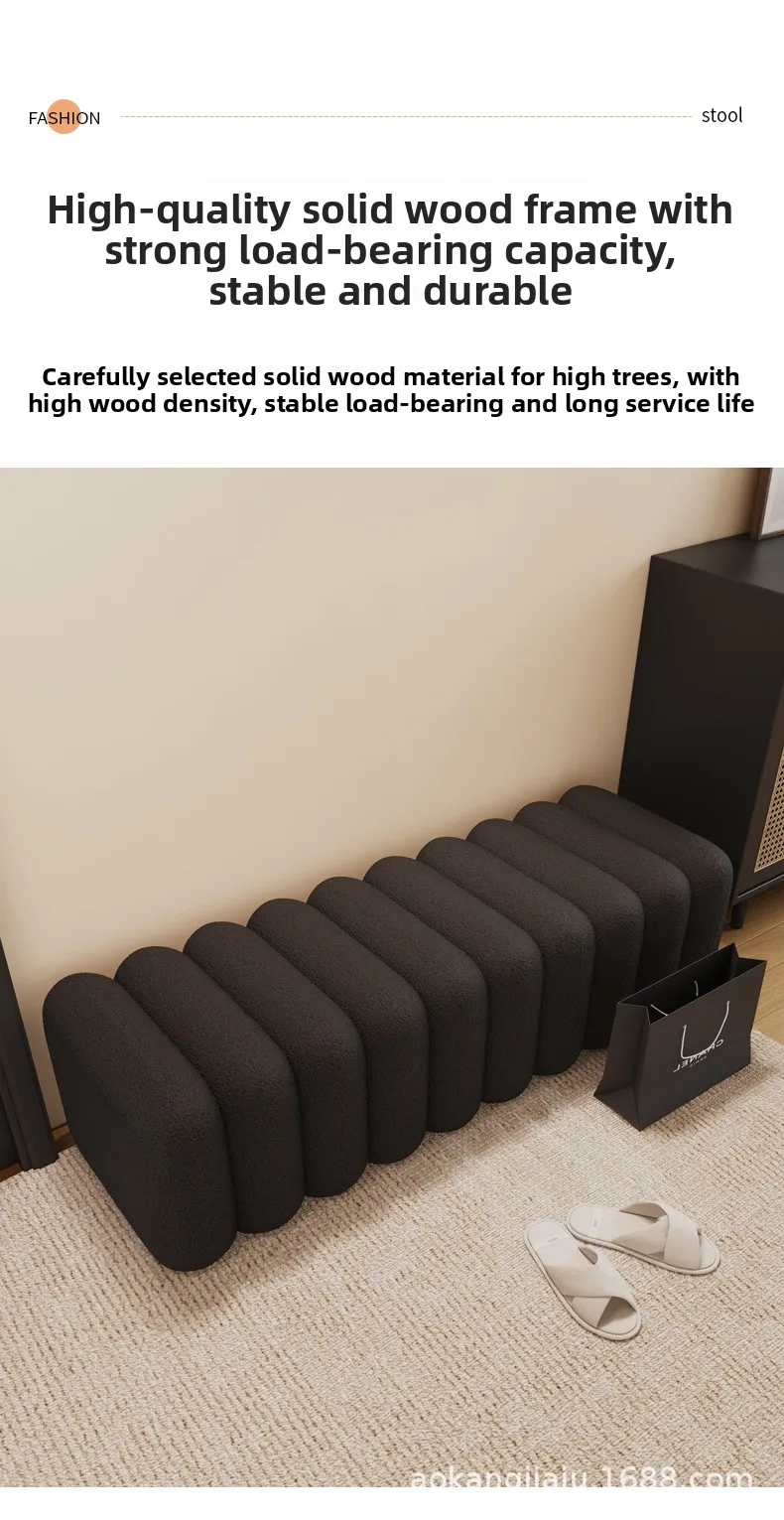 UVR Light Luxury Shoeshine Bench Doorway Upholstered Bench Modern Simple Sofa Footrest Chair Bedside Bench Home Furniture