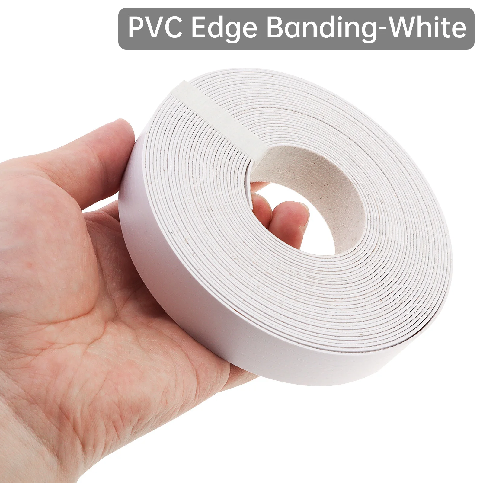 7.62m Black / White Hot Melt Adhesive PVC Edge Banding Pre-glued Veneer Edging for Plywood Table / Cabinet