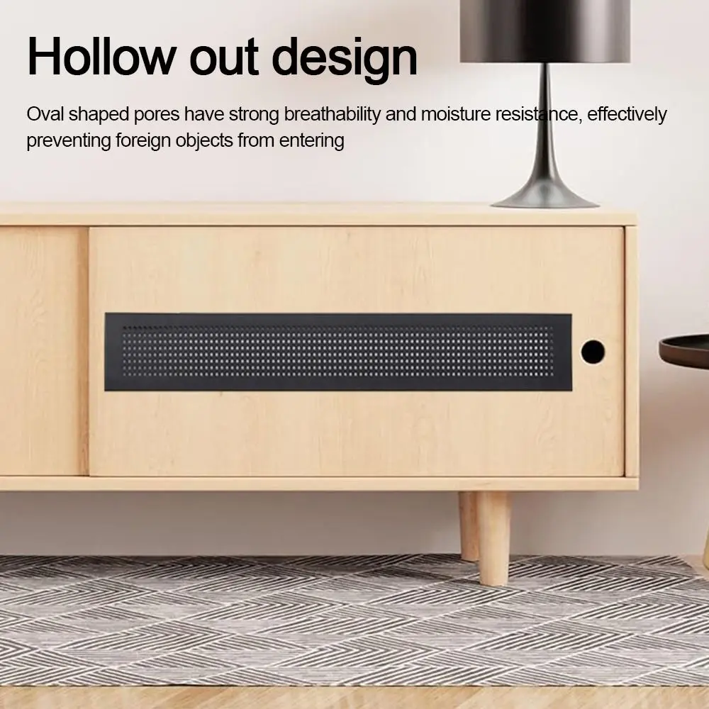 2pcs/set Aluminum Alloy Vents Cover Rectangle 50/80mm Wide Ventilator Grille Cover Breathable Mesh Louver Ventilation Grille