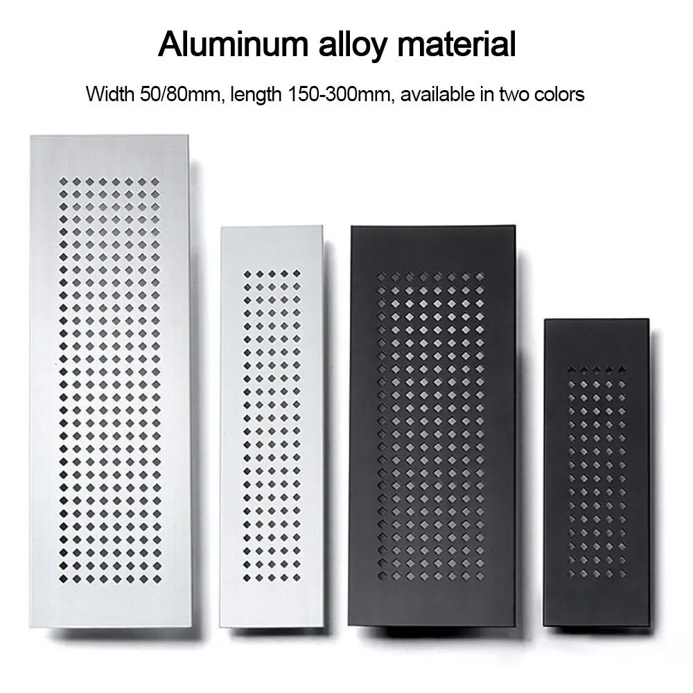2pcs/set Aluminum Alloy Vents Cover Rectangle 50/80mm Wide Ventilator Grille Cover Breathable Mesh Louver Ventilation Grille