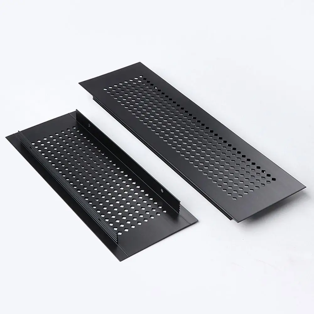 2pcs/set Aluminum Alloy Vents Cover Rectangle 50/80mm Wide Ventilator Grille Cover Breathable Mesh Louver Ventilation Grille