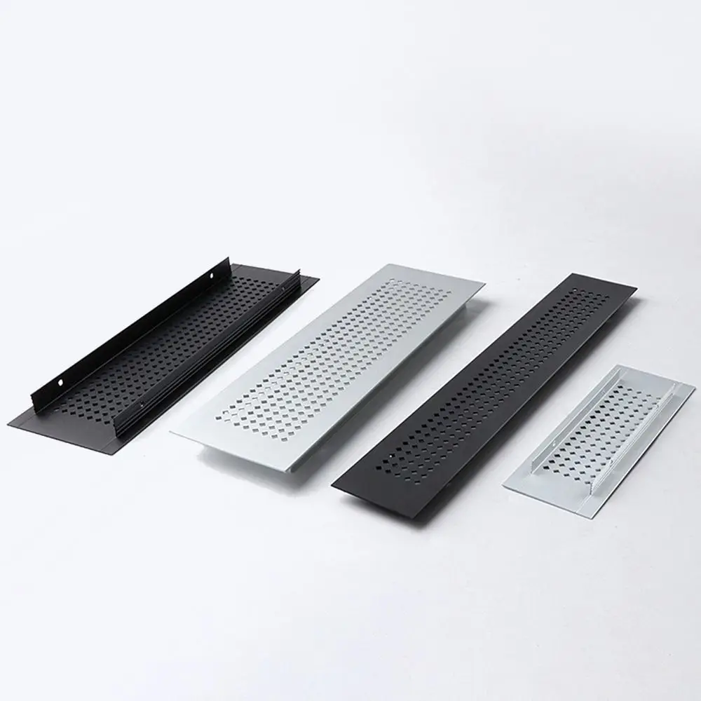 2pcs/set Aluminum Alloy Vents Cover Rectangle 50/80mm Wide Ventilator Grille Cover Breathable Mesh Louver Ventilation Grille