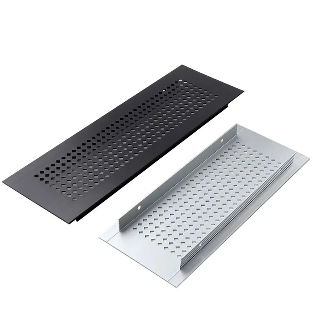 2pcs/set Aluminum Alloy Vents Cover Rectangle 50/80mm Wide Ventilator Grille Cover Breathable Mesh Louver Ventilation Grille