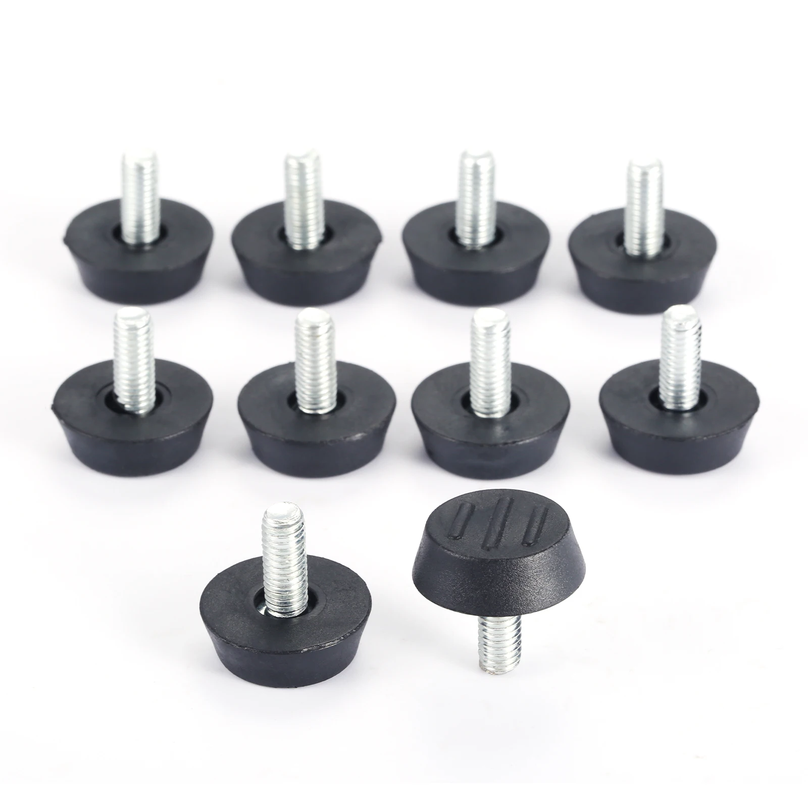 10pcs Furniture Levelers Feet Adjustable Diameter M6/M8*23mm Thread Screw Balance Stem Rack Sofa Table Pad Chair Leg Caps Holder