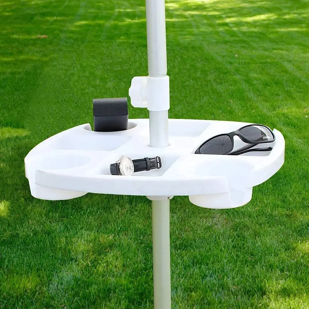 CYBeach Umbrella Tray, with 4 Cup Holders and 4 Snack Grids, Suitable for Beaches, Terraces, Gardens and Swimming Pools