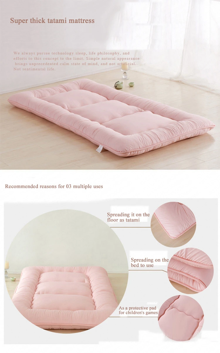 Soft Foldable 8cm Tatami Floor Mat/Pad Fashion Comfy Futon for Dorm/Home Nap Thickened Single Use Sleeping Mattress/Bed