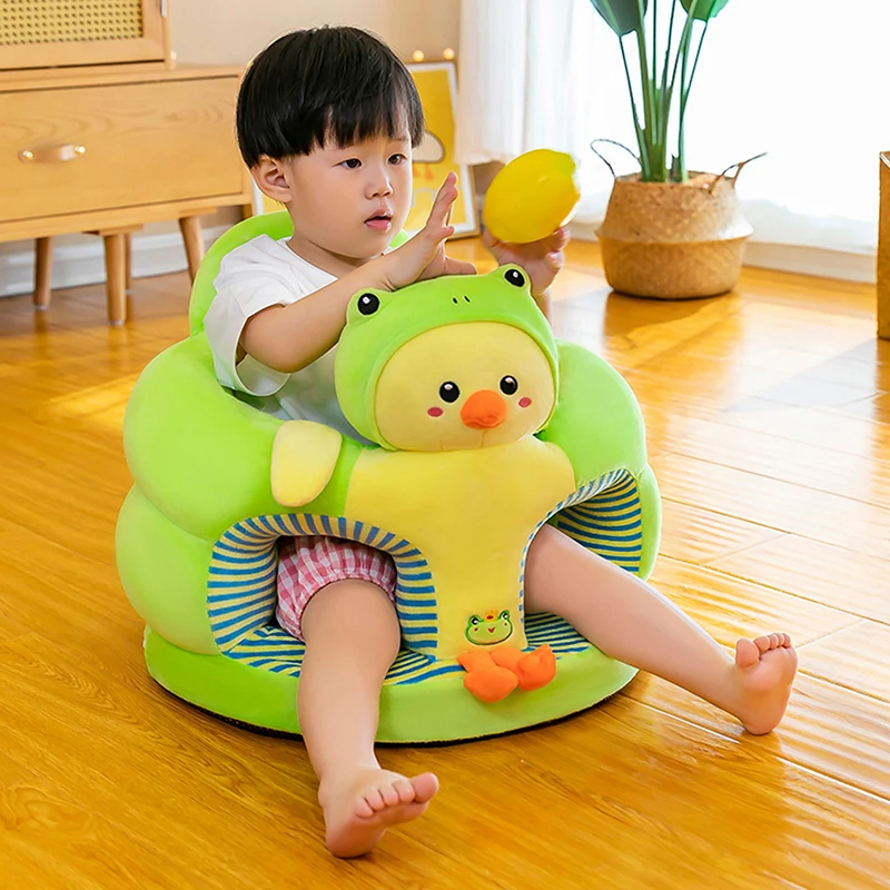 Baby Sitting Chair Cover Cute Animal Shaped Plush Sofa Case Infants Learning Support Seat Cushion