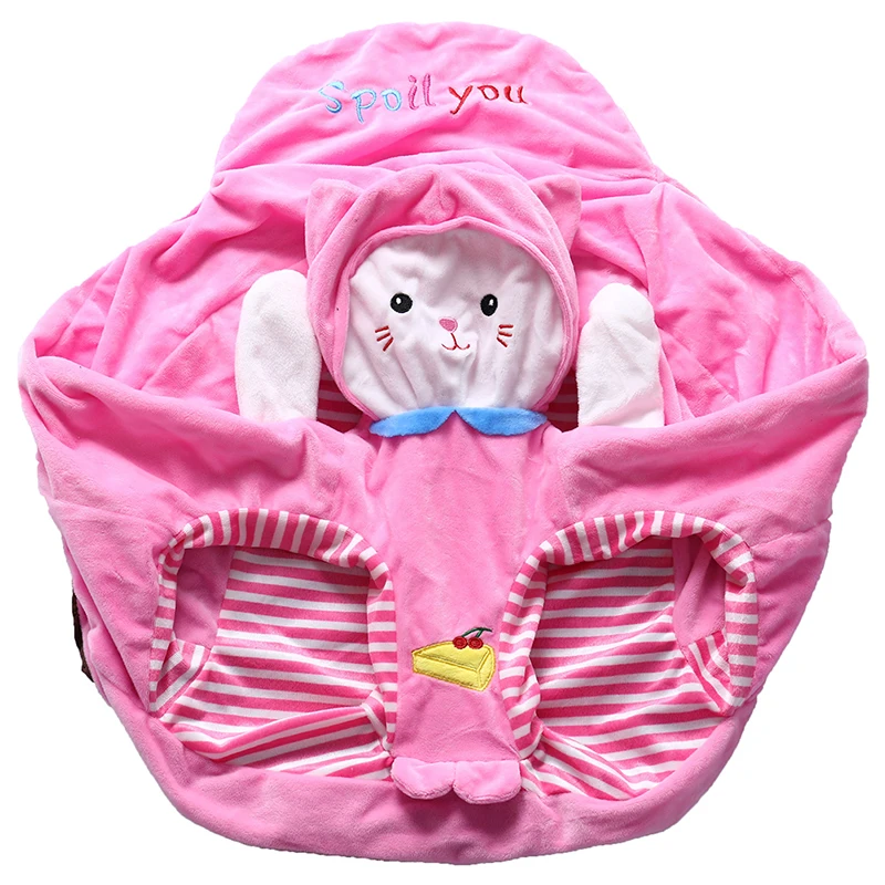 Baby Sitting Chair Cover Cute Animal Shaped Plush Sofa Case Infants Learning Support Seat Cushion