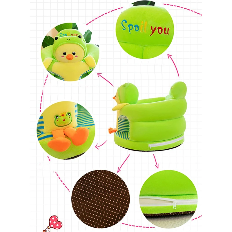 Baby Sitting Chair Cover Cute Animal Shaped Plush Sofa Case Infants Learning Support Seat Cushion