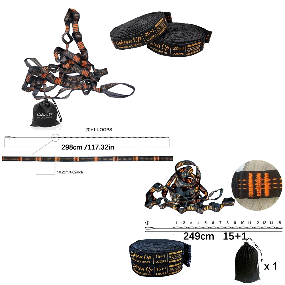 2.5M/3M Tree Swing Hanging Hammock Straps Rope Heavy Duty Load Capacity Outdoor Camping Hiking Hammock Hanging Belt