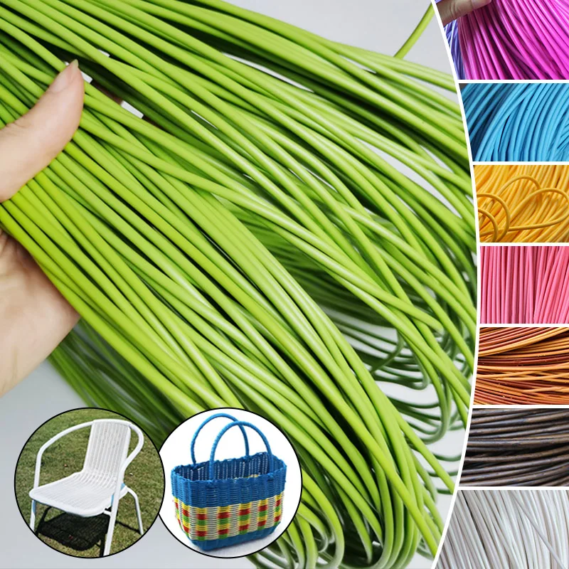 2.5/3Cm 500G Round Pe Rattan Plastic Synthetic Rattan Weaving Raw Material Knit Furniture Repair Chair Table Storage Basket Tool