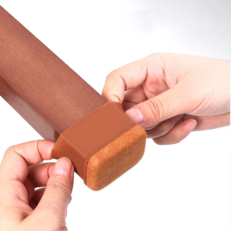 8PCS Chair Leg Foot Cushion Protective Rectangle Furniture Rubber Feet Pads Table Chair Leg Foot End Caps Foot Covers Protectors