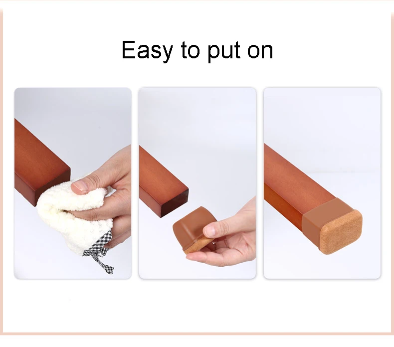 8PCS Chair Leg Foot Cushion Protective Rectangle Furniture Rubber Feet Pads Table Chair Leg Foot End Caps Foot Covers Protectors