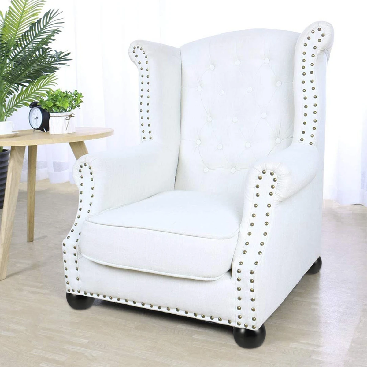4pcs Solid Wood Furniture Legs Round Shape Bun Feet Replacement 5cm Tall Sofa Legs 10 x 5cm Furniture Feet for Sofa Couch