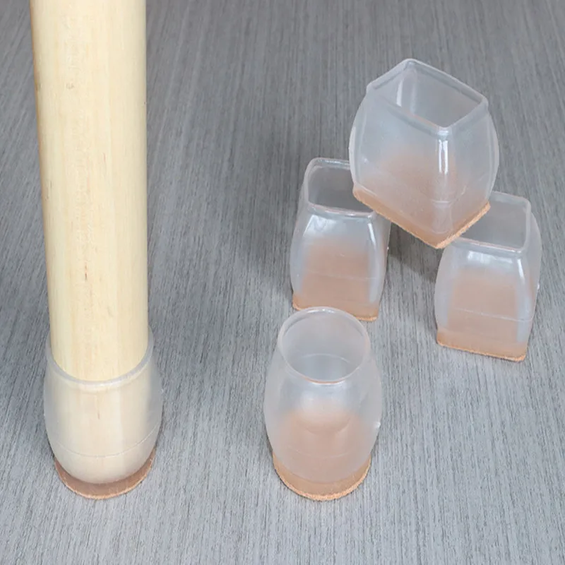 4pcs Upgraded Silicone Chair Legs Floor Protectors Non-Slip Feet Pads for Furniture Table Legs Sock Cover Felt Floor Protection