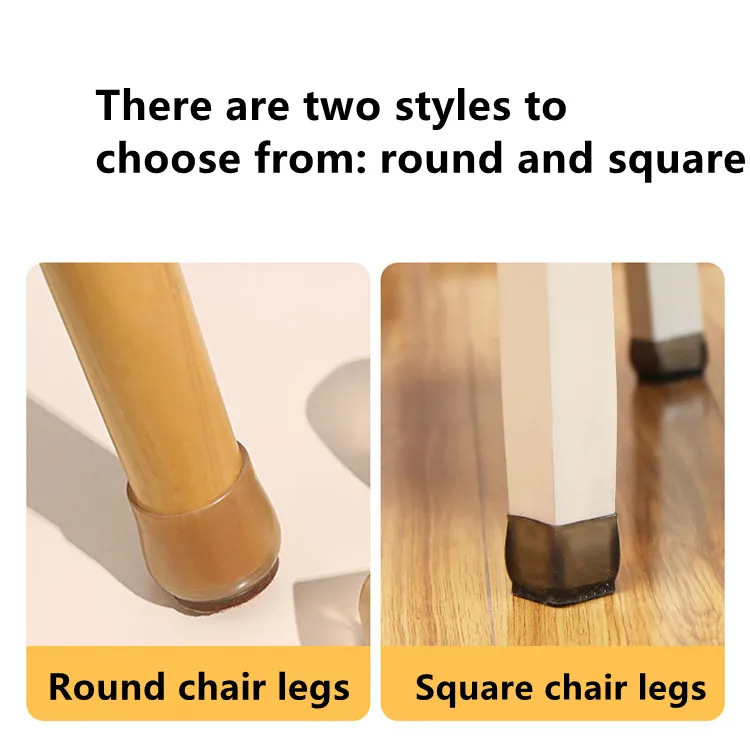 4pcs Upgraded Silicone Chair Legs Floor Protectors Non-Slip Feet Pads for Furniture Table Legs Sock Cover Felt Floor Protection