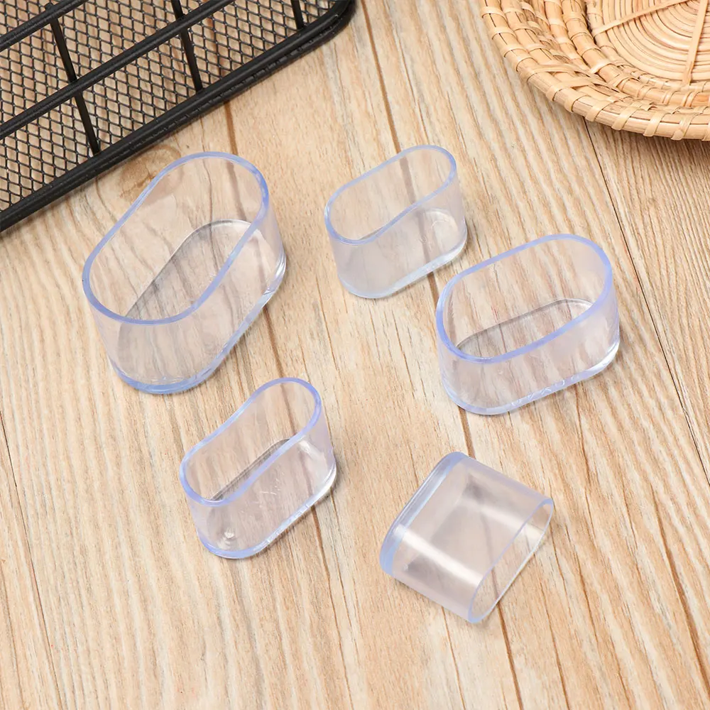 4pcs Non-Slip Oval Chair Leg Caps Feet Protector Pads Furniture Leveling Feet Mat Furniture Table Covers Socks Dust Cover