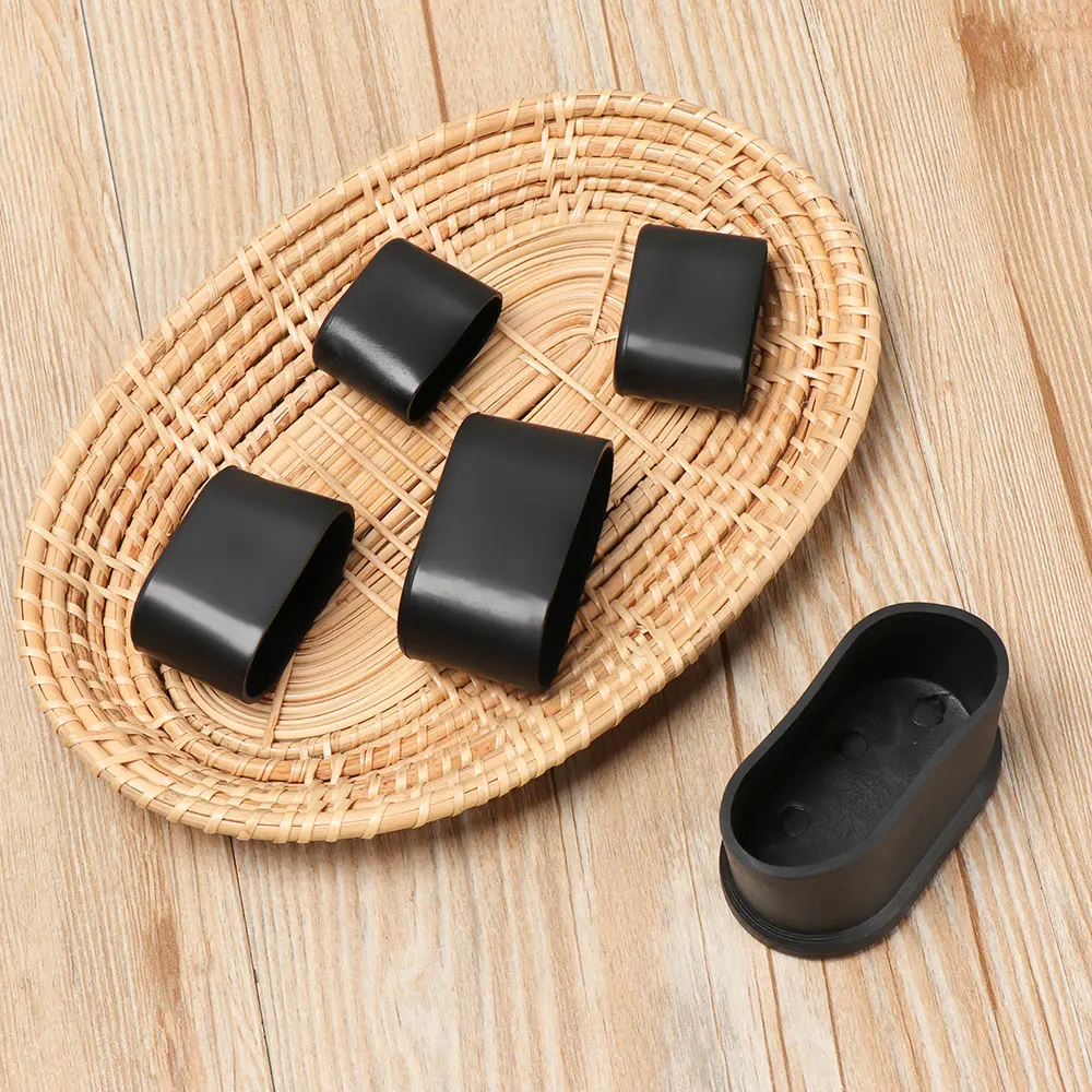 4pcs Non-Slip Oval Chair Leg Caps Feet Protector Pads Furniture Leveling Feet Mat Furniture Table Covers Socks Dust Cover