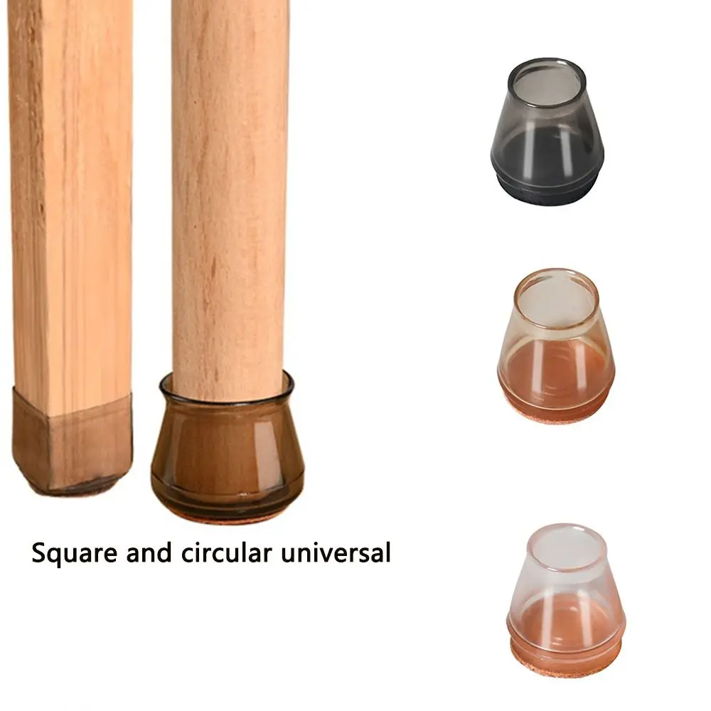 8pcs Silicone Chair Feet Cover TPR Non-Slip Round Chair Leg Caps with Felt Rubber Chair Feet Pads Feet Cap Bottom
