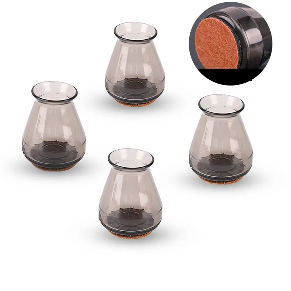 8pcs Silicone Chair Feet Cover TPR Non-Slip Round Chair Leg Caps with Felt Rubber Chair Feet Pads Feet Cap Bottom