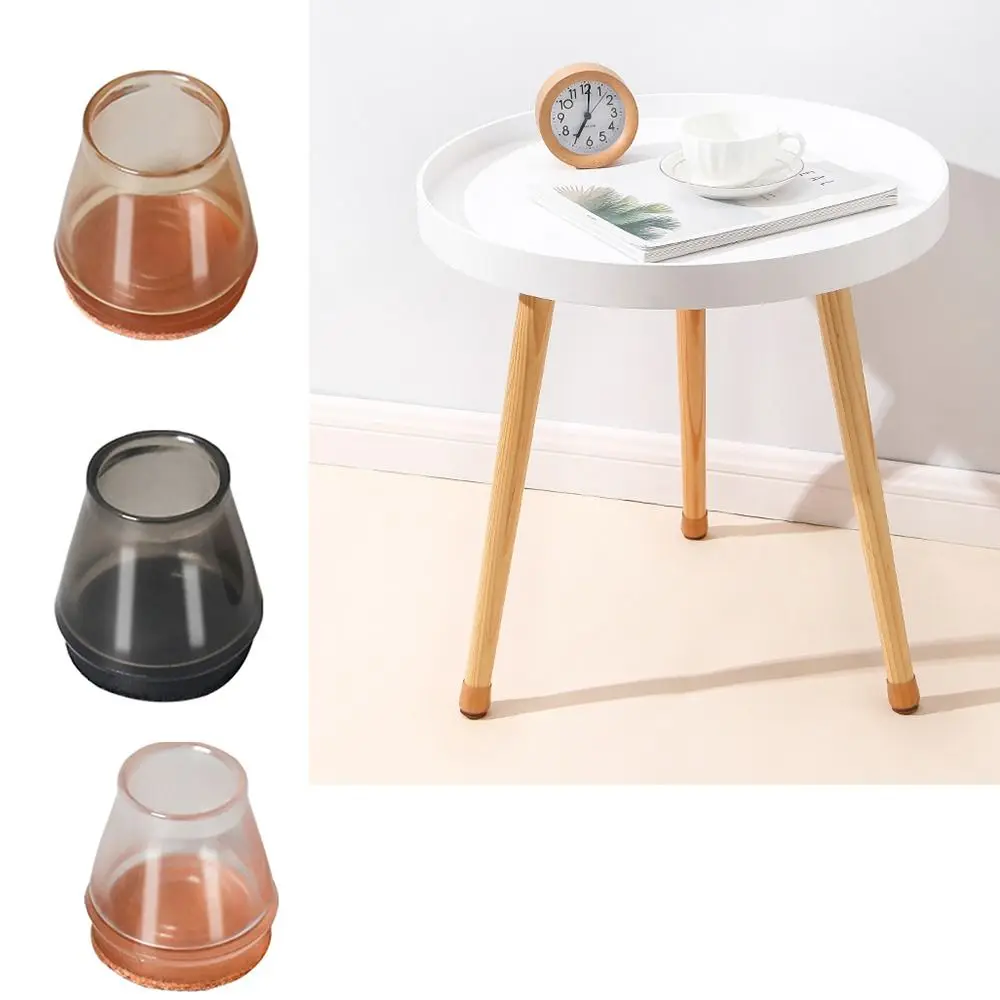 8pcs Silicone Chair Feet Cover TPR Non-Slip Round Chair Leg Caps with Felt Rubber Chair Feet Pads Feet Cap Bottom