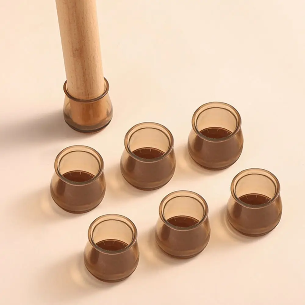 8pcs Silicone Chair Feet Cover TPR Non-Slip Round Chair Leg Caps with Felt Rubber Chair Feet Pads Feet Cap Bottom