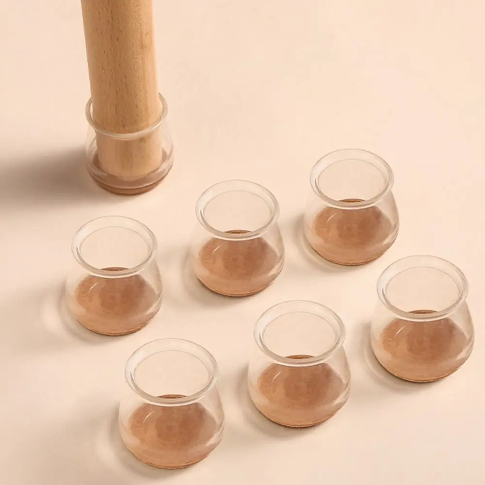 8pcs Silicone Chair Feet Cover TPR Non-Slip Round Chair Leg Caps with Felt Rubber Chair Feet Pads Feet Cap Bottom