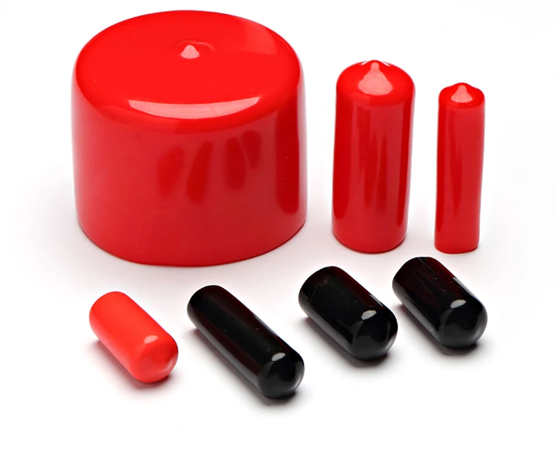 Rubber Cap Sleeve Soft Elasticity Silicone Protective Cover Sealing Plug Thread Protection Sleeve Black Red White Blue 1.5-24mm