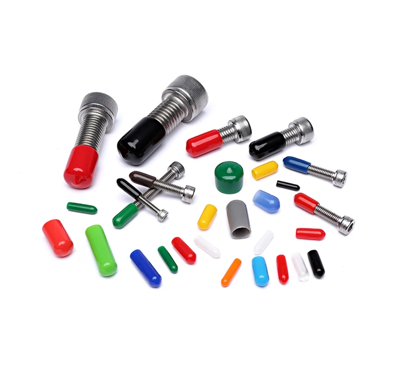 Rubber Cap Sleeve Soft Elasticity Silicone Protective Cover Sealing Plug Thread Protection Sleeve Black Red White Blue 1.5-24mm