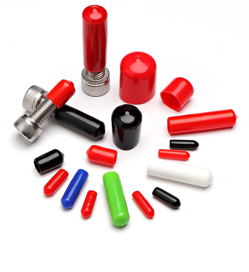 Rubber Cap Sleeve Soft Elasticity Silicone Protective Cover Sealing Plug Thread Protection Sleeve Black Red White Blue 1.5-24mm