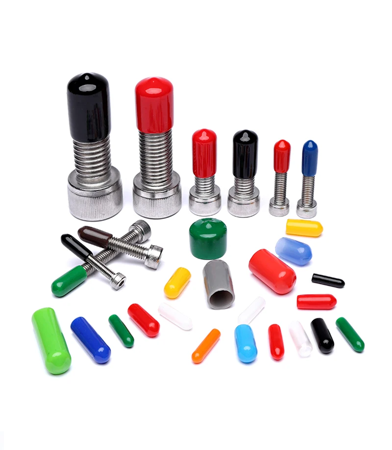 Rubber Cap Sleeve Soft Elasticity Silicone Protective Cover Sealing Plug Thread Protection Sleeve Black Red White Blue 1.5-24mm