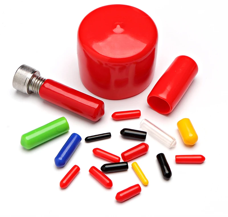 Rubber Cap Sleeve Soft Elasticity Silicone Protective Cover Sealing Plug Thread Protection Sleeve Black Red White Blue 1.5-24mm