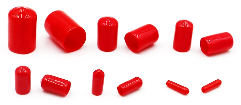 Rubber Cap Sleeve Soft Elasticity Silicone Protective Cover Sealing Plug Thread Protection Sleeve Black Red White Blue 1.5-24mm