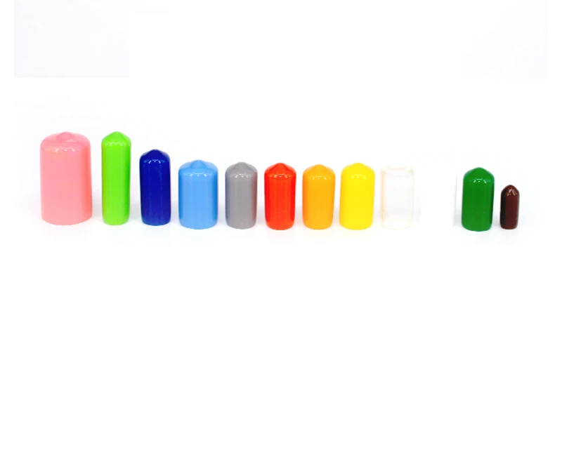 Rubber Cap Sleeve Soft Elasticity Silicone Protective Cover Sealing Plug Thread Protection Sleeve Black Red White Blue 1.5-24mm