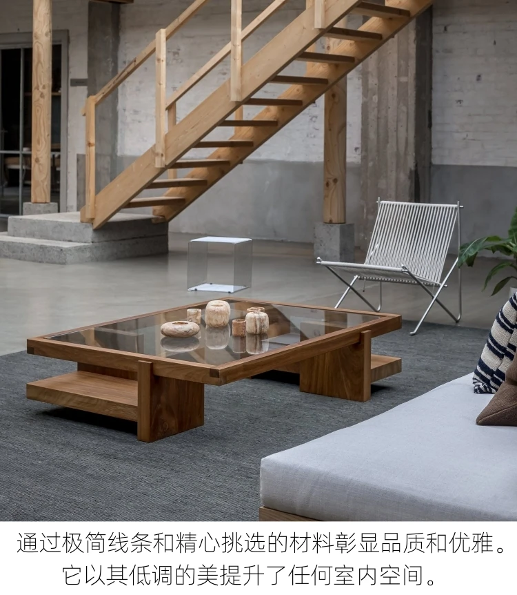 Chinese Vintage Coffee Table Glass Minimalist Rustic Living Room Coffee Table Premium Trendy Mueble Salón Living Room Furniture