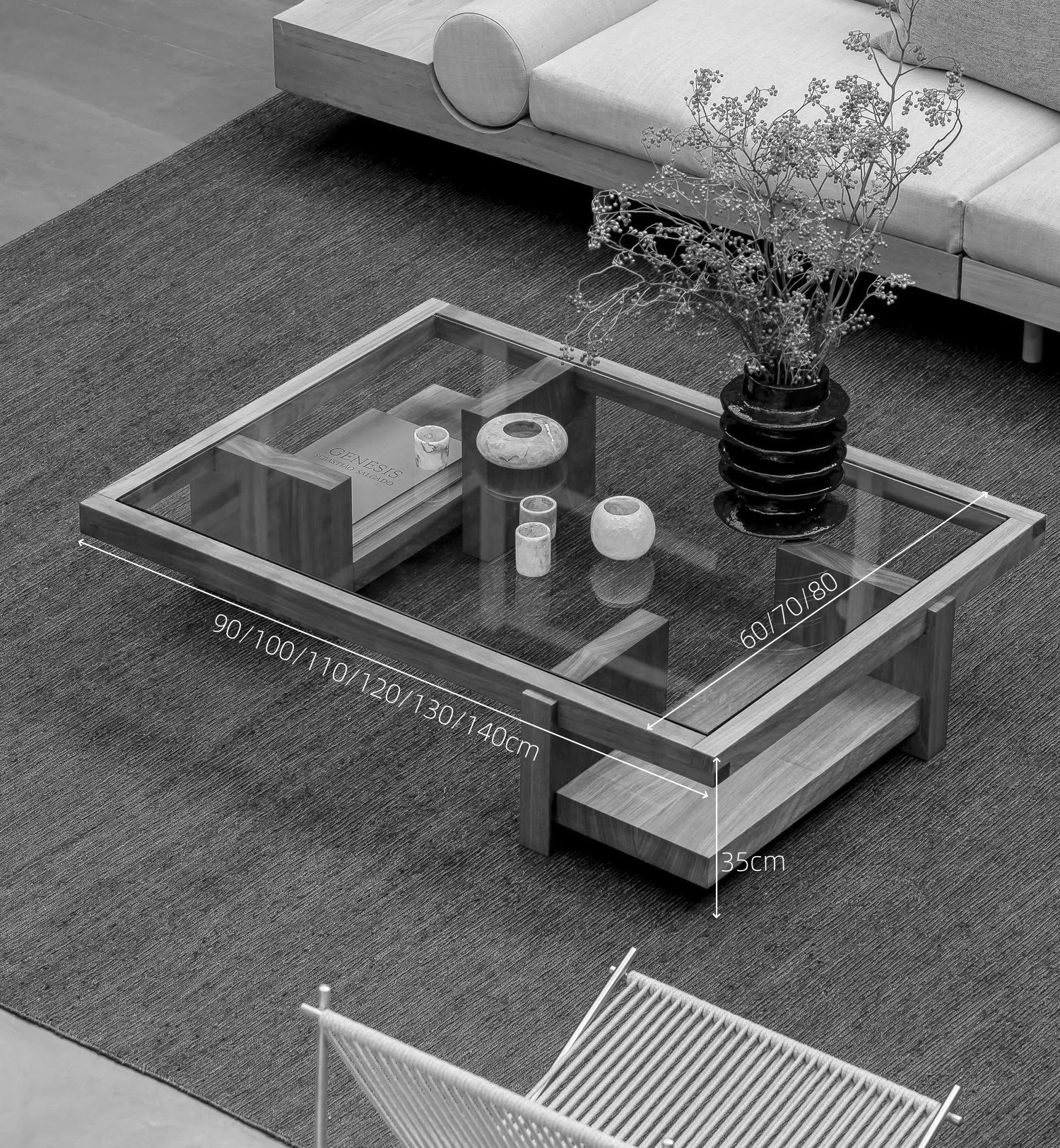 Chinese Vintage Coffee Table Glass Minimalist Rustic Living Room Coffee Table Premium Trendy Mueble Salón Living Room Furniture