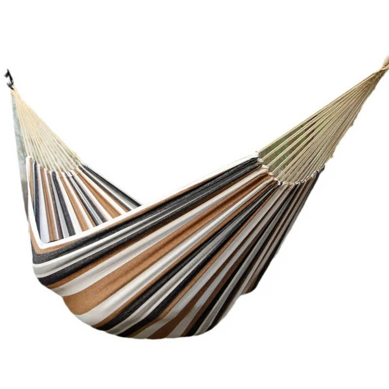 New Creative Canvas Single Hammock Outdoor Courtyard Sleeping Hammock Camping Indoor Children's Swing Thick Striped Hammock