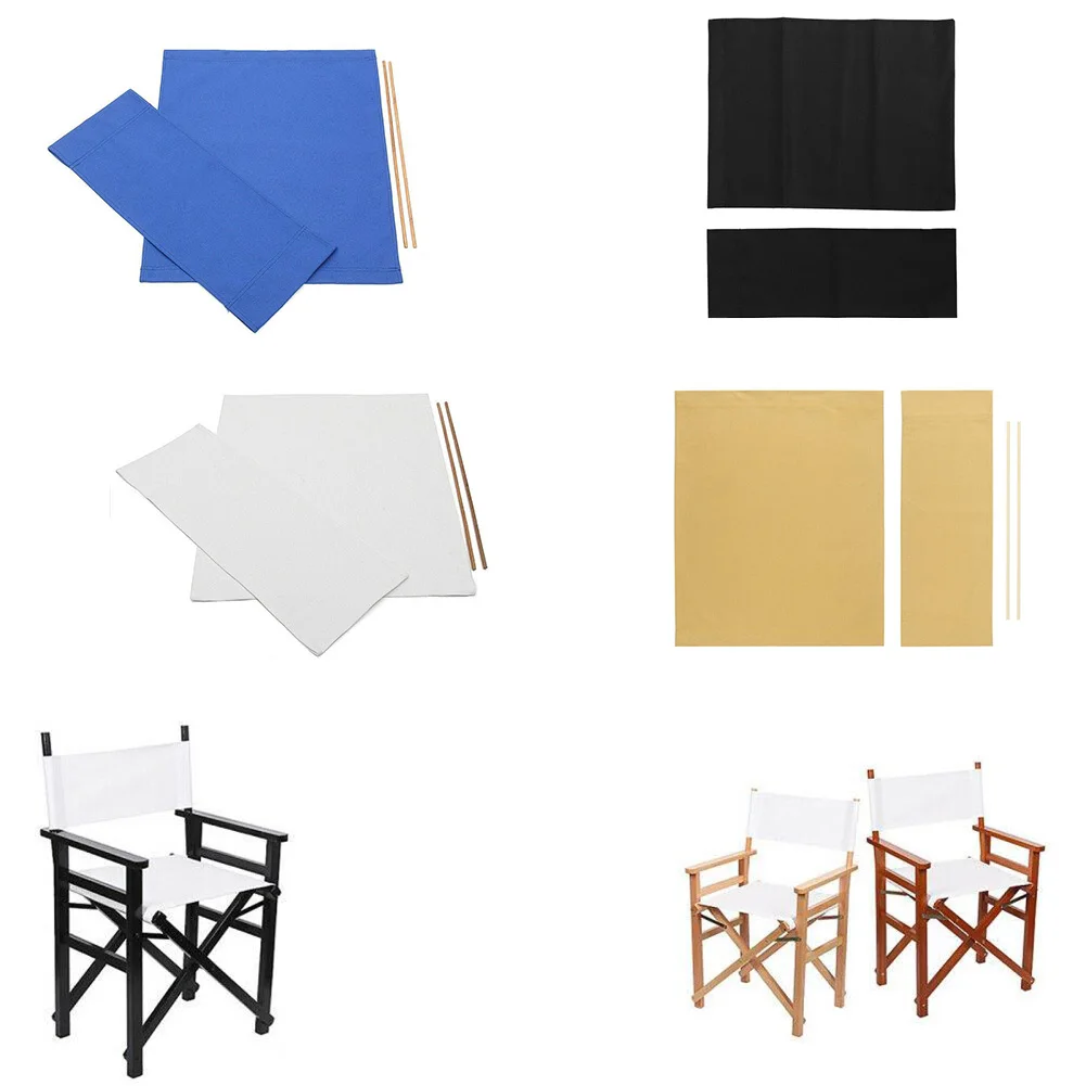 Canvas Replacement Beige Casual Director Movie Chair Covers Kit Seat And Back Easy To Clean For Home Patio Supplies Furniture