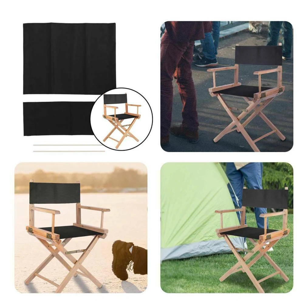 Canvas Replacement Beige Casual Director Movie Chair Covers Kit Seat And Back Easy To Clean For Home Patio Supplies Furniture
