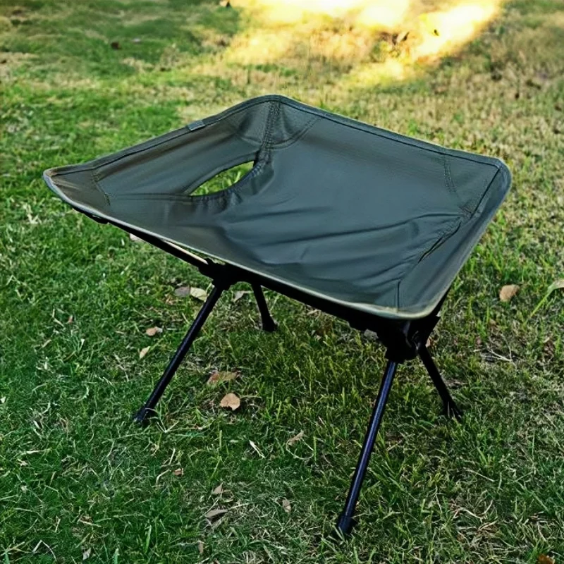 Outdoor Tactical Folding Stool Portable Ultra Light Aluminum Alloy Moon Chair Camping Fishing Stool Picnic Chairs