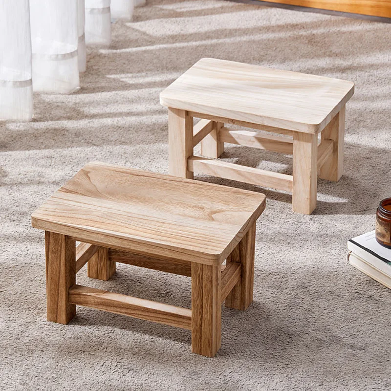 Creative Small Wood Chair Household Shoe Changing Stool Ins Sofa Living Room Foot Rest Stool Tea Table Children Bathroom Footsto
