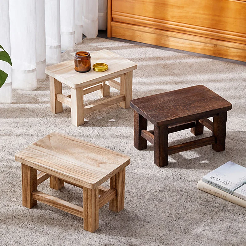 Creative Small Wood Chair Household Shoe Changing Stool Ins Sofa Living Room Foot Rest Stool Tea Table Children Bathroom Footsto