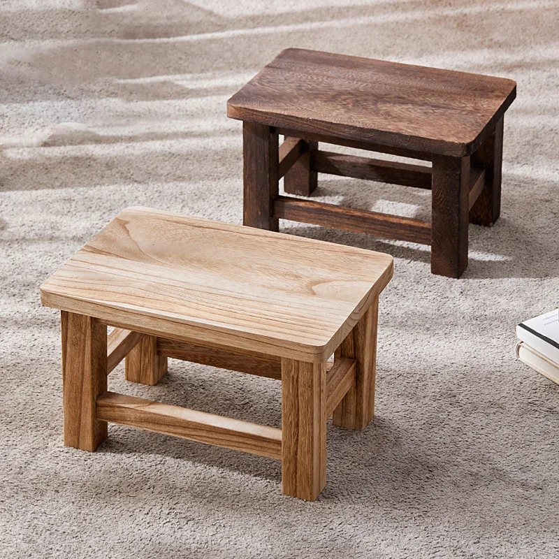 Creative Small Wood Chair Household Shoe Changing Stool Ins Sofa Living Room Foot Rest Stool Tea Table Children Bathroom Footsto