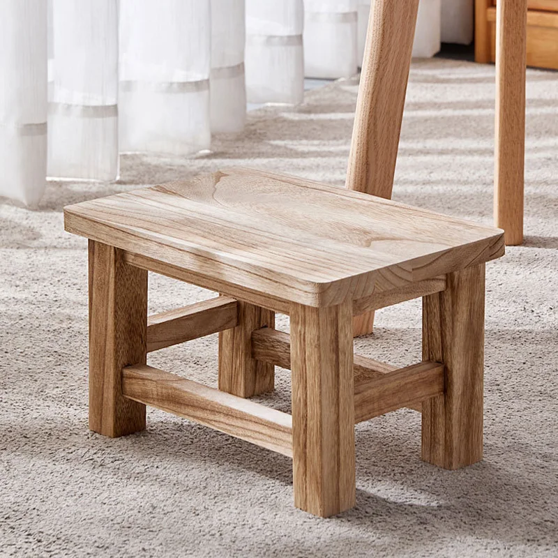 Creative Small Wood Chair Household Shoe Changing Stool Ins Sofa Living Room Foot Rest Stool Tea Table Children Bathroom Footsto