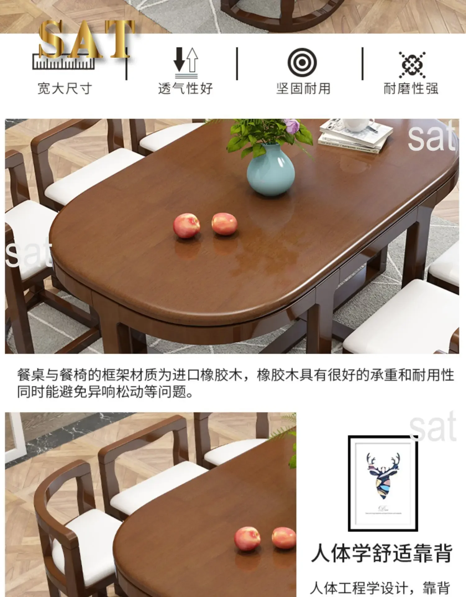 For Wooden Modern Dining Room 6 Chairs Eclectic Large Kitchen Console Table Chairs Chinese Mesas De Comedor Kitchen Furniture