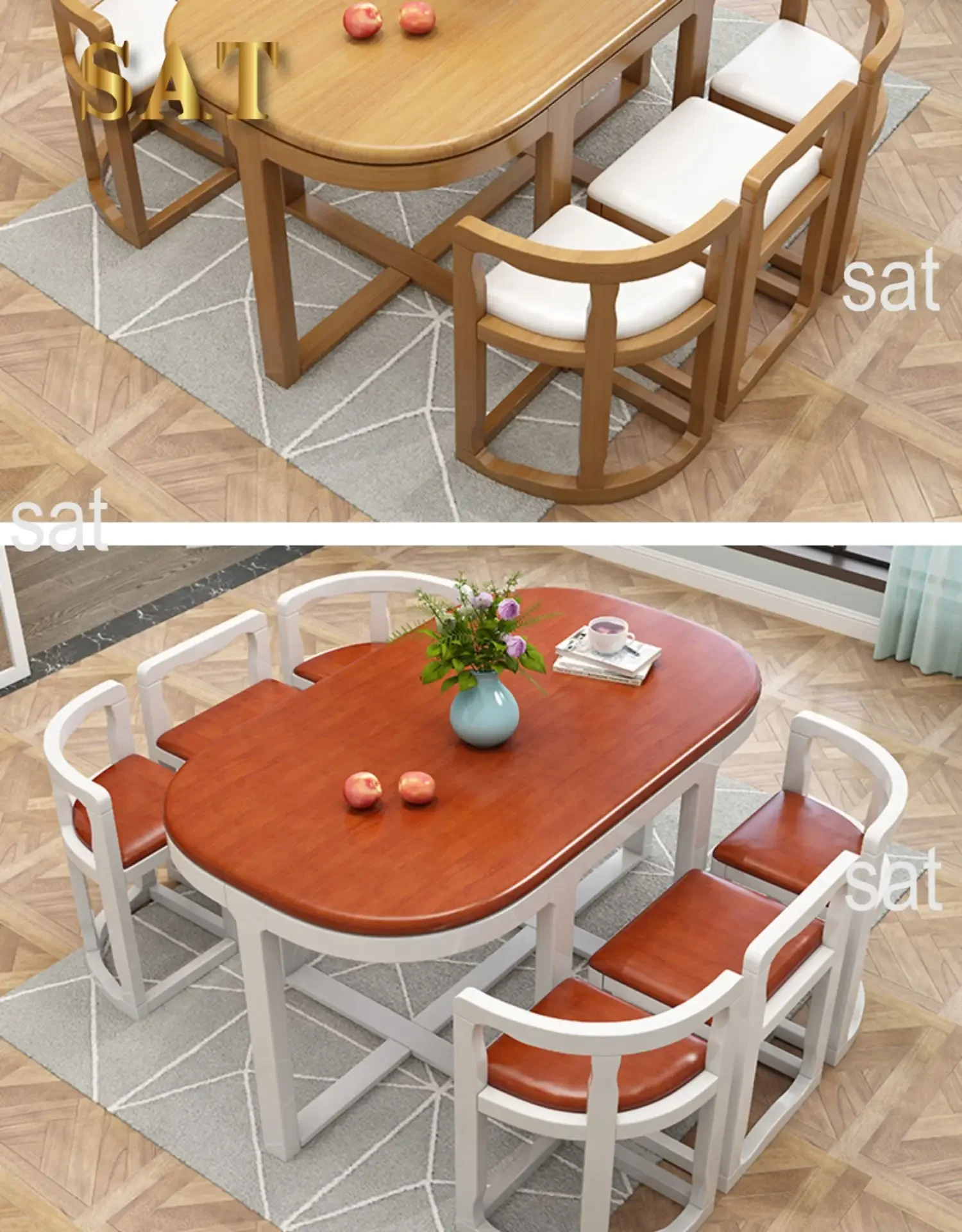 For Wooden Modern Dining Room 6 Chairs Eclectic Large Kitchen Console Table Chairs Chinese Mesas De Comedor Kitchen Furniture